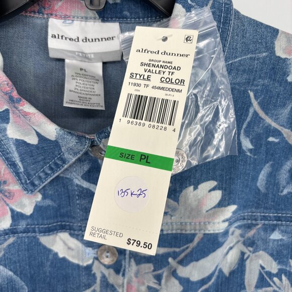 Alfred Dunner Shenandoah Valley Long Sleeve Distressed Floral Jacket Sz PL NWT - Picture 5 of 5